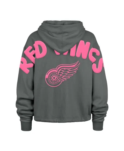 47 Brand Women's Gray Chicago Blackhawks Bright Side Venice Cropped Pullover Hoodie In Gray