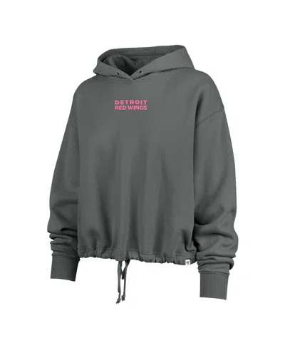 47 Brand Women's Gray Chicago Blackhawks Bright Side Venice Cropped Pullover Hoodie In Gray