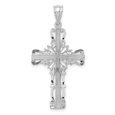 Diamond2deal 14k White Gold Latin Cross Pendant In White