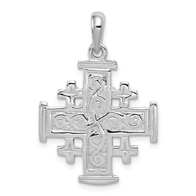 Diamond2deal 14k White Gold Jerusalem Cross Pendant In White