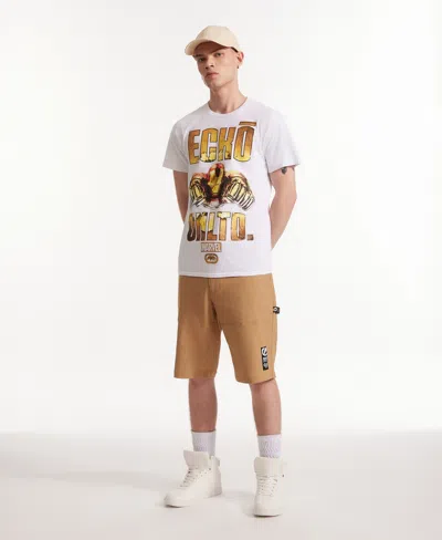 Ecko Unltd Keep Tabs On Belted Cargo Short In Dark Khaki