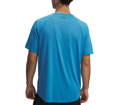 Under Armour Men's Ua Tech Textured Performance T-shirt In 455 Ether Blue,black