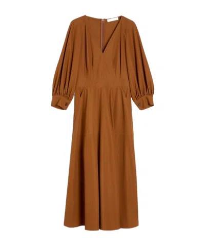 Max Mara Caramel-coloured Shirt Dress In Tobacco Color