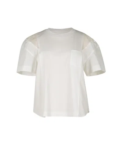 Sacai Cotton Jersey T-shirt In White