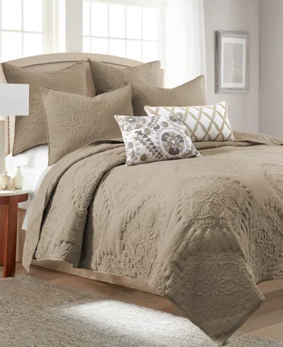 Levtex Muslin Stitch Stitching 3-pc. Quilt Set, Full/queen In Taupe