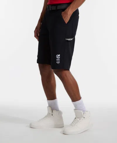 Ecko Unltd . Keep Tabs On Belted Cargo Short In Black
