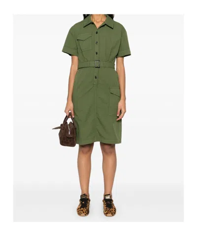 Woolrich Women's Cotton Shirt Dress In Green