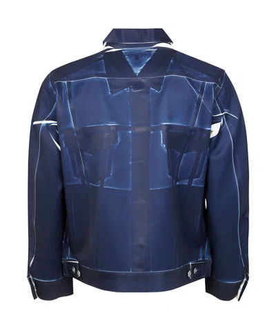 Comme Des Garçons Woven Jacket Collared Neck In Multi