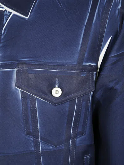 Comme Des Garçons Woven Jacket Collared Neck In Multi