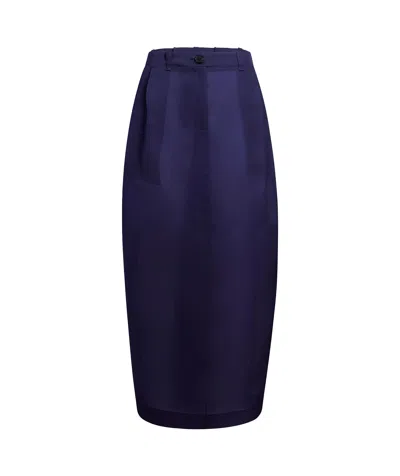 Khaite Lucian Pleated Silk-organza Maxi Skirt In Amethyst