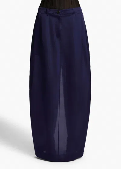 Khaite Lucian Pleated Silk-organza Maxi Skirt In Amethyst