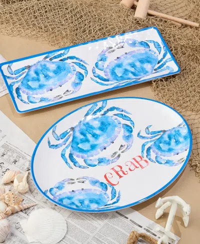 Certified International Beach House Crab Melamine Platters, Set Of 2 In No Color
