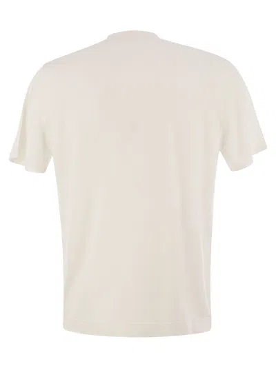 Fedeli Garment-dyed Linen And Elastane T-shirt In White