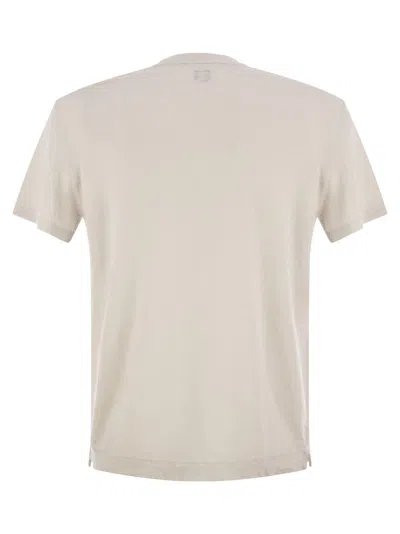 Fedeli Garment-dyed Linen And Elastane T-shirt In Nude