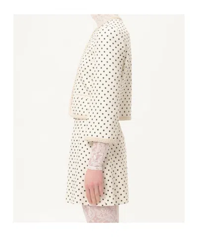 Valentino Supergran Polka Dot Printed Blazer In White