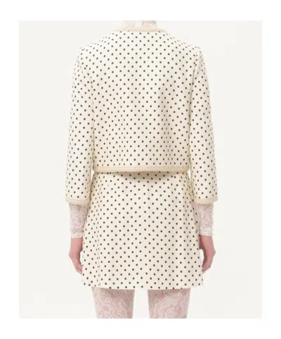 Valentino Supergran Polka Dot Printed Blazer In White