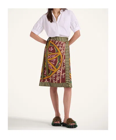 La Doublej Wrap Design Skirt In Yellow