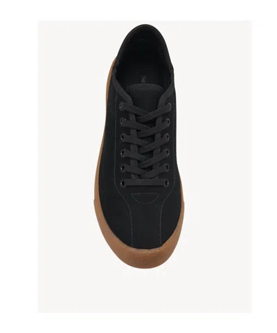 The Row Grosgrain-trimmed Canvas Sneakers In Black
