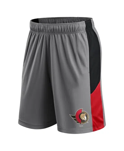 Fanatics Men's Gray Ottawa Senators Primary Logo Shorts In Gray