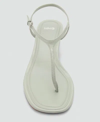 Mango Kitten Heel Ankle Strap Sandle In Pastel Green