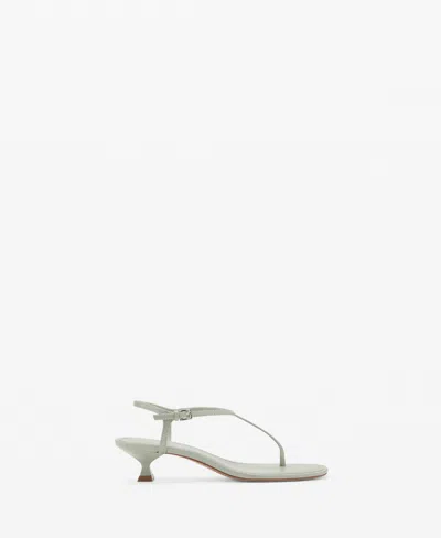 Mango Kitten Heel Ankle Strap Sandle In Pastel Green