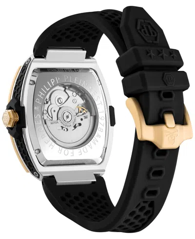 Philipp Plein Men's Automatic The $keleton Black Silicone Strap Watch 44mm In Black