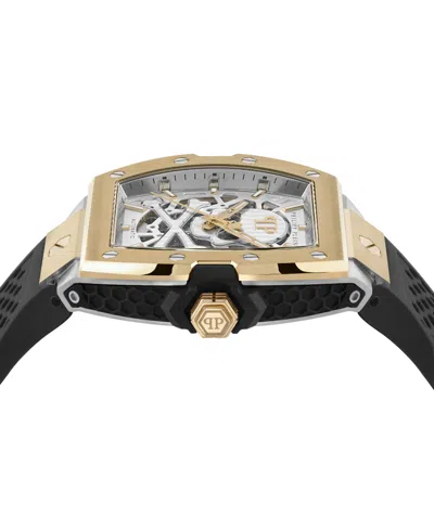 Philipp Plein Men's Automatic The $keleton Black Silicone Strap Watch 44mm In Black
