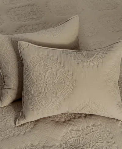 Levtex Muslin Stitch Stitching 3-pc. Quilt Set, Full/queen In Taupe