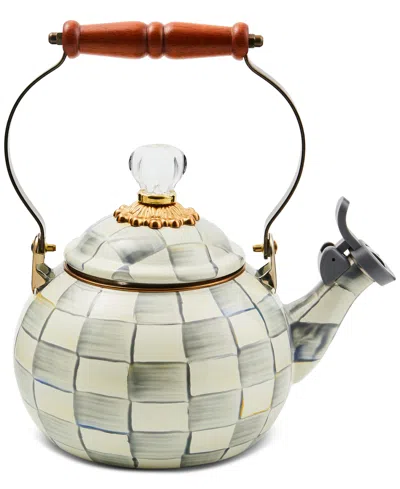Mackenzie-childs Sterling Check Whistling 2-qt. Tea Kettle In No Color