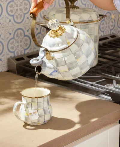 Mackenzie-childs Sterling Check Whistling 2-qt. Tea Kettle In No Color