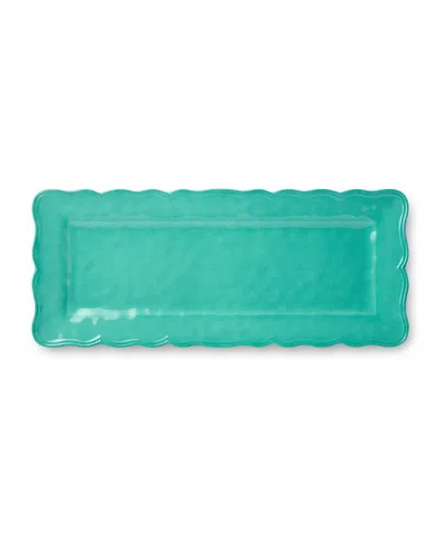 Certified International Isabella Crackle Melamine Platters, Set Of 2 In Teal