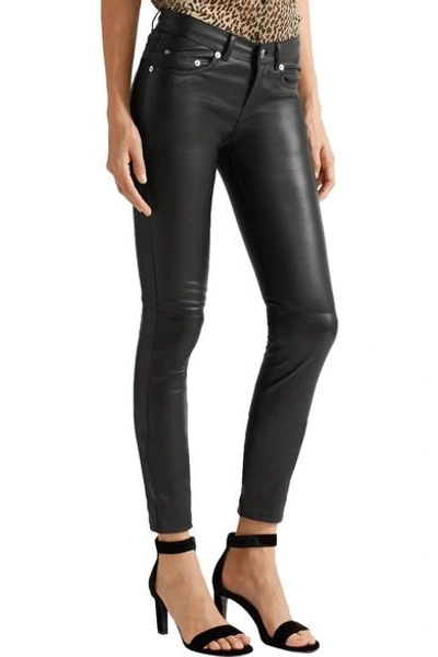 Shop Saint Laurent Stretch-leather Skinny Pants