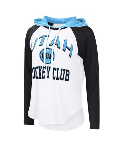G-iii 4her By Carl Banks Women'sâ White Utah Hockey Club Vip Raglan Long Sleeve Hoodie T-shirt In White