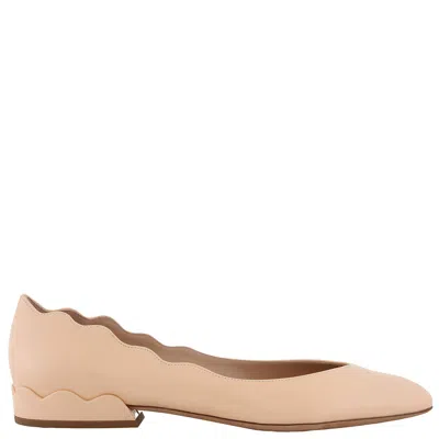 Chloé Chloe Lauren Scalloped Ballerina Flats In Pink