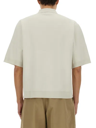 Studio Nicholson Essential Short-sleeved Polo T-shirt In Ivory