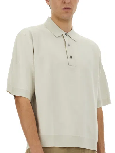 Studio Nicholson Essential Short-sleeved Polo T-shirt In Ivory