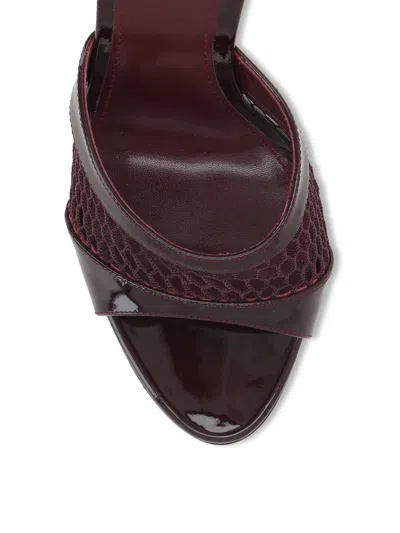 Paris Texas Mules In Rouge Noir Mesh And Patent Leather In Red