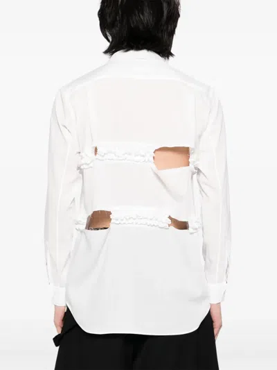 Black Comme Des Garçons Peter Pan Collared Shirt In White
