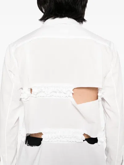 Black Comme Des Garçons Peter Pan Collared Shirt In White
