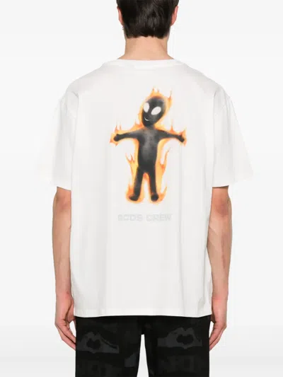 Gcds Wirdo Flames T-shirt In White
