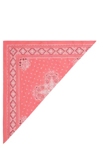 Pinko Lightweight Square Scarf With Bead And Crystal Embellishments In Red