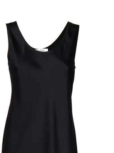 Max Mara Banjo Silk Satin Midi Dress In Blue