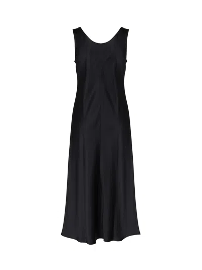 Max Mara Banjo Silk Satin Midi Dress In Blue