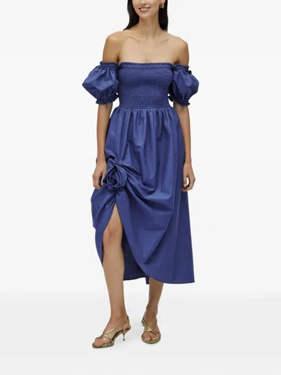 BELLE 露肩弹性缩褶连衣裙