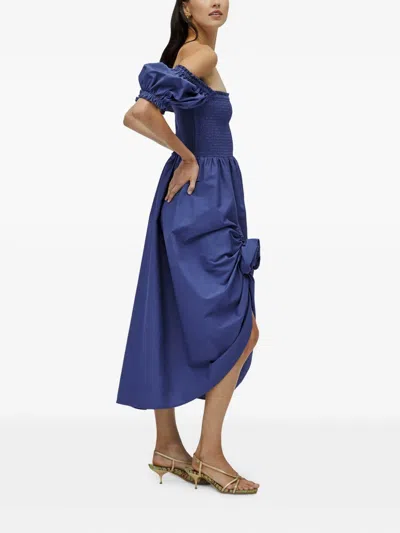 BELLE 露肩弹性缩褶连衣裙