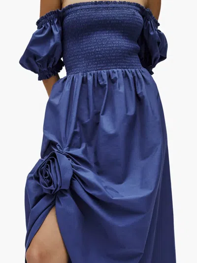 BELLE 露肩弹性缩褶连衣裙