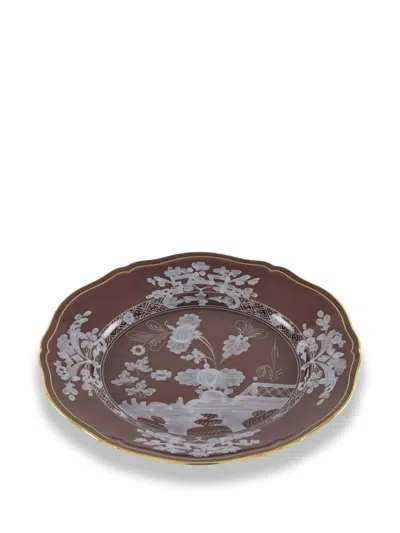 Ginori 1735 Oriente Floral-patterned Decorative Plate In Brown