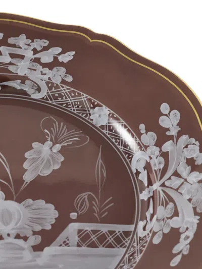 Ginori 1735 Oriente Floral-patterned Decorative Plate In Brown
