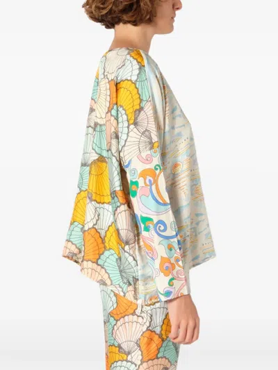 La Prestic Ouiston Mix-print Blouse In Neutrals