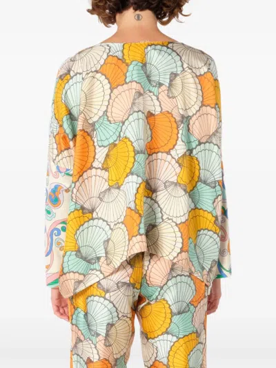 La Prestic Ouiston Mix-print Blouse In Neutrals